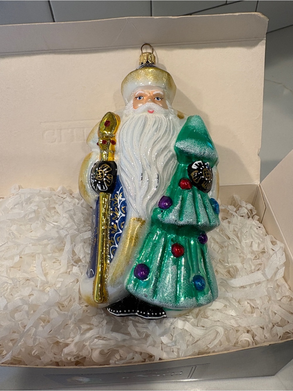 Glitterazzi by Joy to the World “Moscow Santa”Glass Ornament